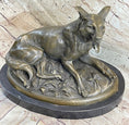 Load image into Gallery viewer, German Shepherd Dog Canine Bronze Art Sculpture Statue on Marble Base
