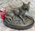 Load image into Gallery viewer, German Shepherd Dog Canine Bronze Art Sculpture Statue on Marble Base
