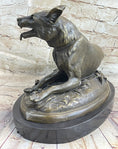 Load image into Gallery viewer, German Shepherd Dog Canine Bronze Art Sculpture Statue on Marble Base
