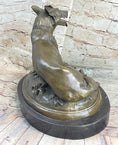 Load image into Gallery viewer, German Shepherd Dog Canine Bronze Art Sculpture Statue on Marble Base
