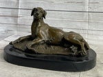 Bronze Pet Dog Sculpture Statue Figure on Marble Base Antoine Barye 8