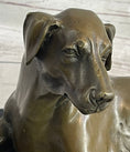Load image into Gallery viewer, Bronze Pet Dog Sculpture Statue Figure on Marble Base Antoine Barye 8" x 13"
