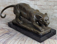 Load image into Gallery viewer, Handmade BRONZE SCULPTURE LION PANTHER TIGER PUMA COUGAR CAT STATUE AFRICAN ART
