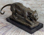 Handmade BRONZE SCULPTURE LION PANTHER TIGER PUMA COUGAR CAT STATUE AFRICAN ART