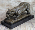 Load image into Gallery viewer, Handmade BRONZE SCULPTURE LION PANTHER TIGER PUMA COUGAR CAT STATUE AFRICAN ART
