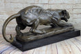 Load image into Gallery viewer, Handmade BRONZE SCULPTURE LION PANTHER TIGER PUMA COUGAR CAT STATUE AFRICAN ART
