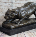 Load image into Gallery viewer, Handmade BRONZE SCULPTURE LION PANTHER TIGER PUMA COUGAR CAT STATUE AFRICAN ART
