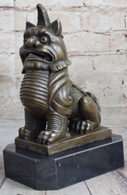 Vintage Fengshui Bronze Guardian Fu Foo Dogs Lion Door Leo Statue Lions Erte