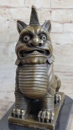 Vintage Fengshui Bronze Guardian Fu Foo Dogs Lion Door Leo Statue Lions Erte