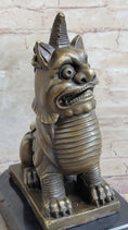 Load image into Gallery viewer, Vintage Fengshui Bronze Guardian Fu Foo Dogs Lion Door Leo Statue Lions Erte
