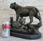 Hot Cast Bronze Tiger Family Statue Sculpture Decor Wildlife Art