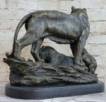 Hot Cast Bronze Tiger Family Statue Sculpture Decor Wildlife Art