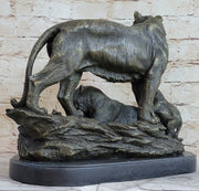 Hot Cast Bronze Tiger Family Statue Sculpture Decor Wildlife Art