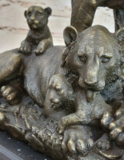 Hot Cast Bronze Tiger Family Statue Sculpture Decor Wildlife Art