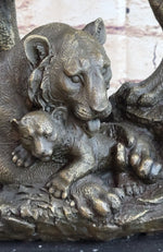 Hot Cast Bronze Tiger Family Statue Sculpture Decor Wildlife Art