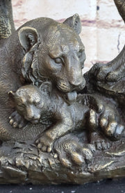 Hot Cast Bronze Tiger Family Statue Sculpture Decor Wildlife Art
