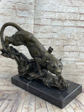 Load image into Gallery viewer, Tiger Bronze Sculpture Statue Figure on Marble Base Signed
