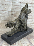 Load image into Gallery viewer, Tiger Bronze Sculpture Statue Figure on Marble Base Signed
