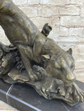 Load image into Gallery viewer, Tiger Bronze Sculpture Statue Figure on Marble Base Signed

