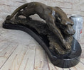 Load image into Gallery viewer, Waking Panther Mountain Lion Puma Big Cat Bronze Statue Sculpture on Marble Base
