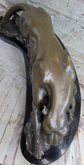 Load image into Gallery viewer, Waking Panther Mountain Lion Puma Big Cat Bronze Statue Sculpture on Marble Base
