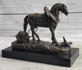 Load image into Gallery viewer, Working Draft Horse Bronze Sculpture Statue Figure Signed Art on Marble Base

