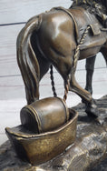 Load image into Gallery viewer, Working Draft Horse Bronze Sculpture Statue Figure Signed Art on Marble Base
