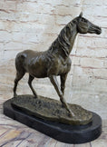 Load image into Gallery viewer, Abstract Modern Art Stallion Racing Horse Trophy Bronze Sculpture By Mene Figure
