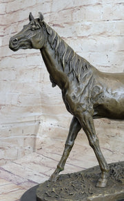 Abstract Modern Art Stallion Racing Horse Trophy Bronze Sculpture By Mene Figure