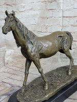 Abstract Modern Art Stallion Racing Horse Trophy Bronze Sculpture By Mene Figure