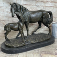 Load image into Gallery viewer, Horse & Foal Bronze Statue Sculpture Equestrian Stables Barn Decor Original Milo
