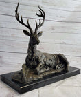 Load image into Gallery viewer, Handmade Stag Elk Deer Buck Hunter Bronze Marble Statue Sportsman Wildlife Art
