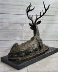 Load image into Gallery viewer, Handmade Stag Elk Deer Buck Hunter Bronze Marble Statue Sportsman Wildlife Art
