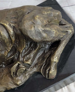 Handmade Stag Elk Deer Buck Hunter Bronze Marble Statue Sportsman Wildlife Art