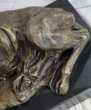 Handmade Stag Elk Deer Buck Hunter Bronze Marble Statue Sportsman Wildlife Art