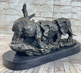 Load image into Gallery viewer, Hot Cast Bronze Sculpture Statue of Two Elephants on Marble Base
