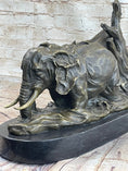Load image into Gallery viewer, Hot Cast Bronze Sculpture Statue of Two Elephants on Marble Base
