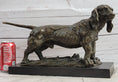Load image into Gallery viewer, Basset Hound Dog Figure Art Deco Bronze Sculpture on Marble Base Figurine Gift
