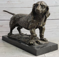 Load image into Gallery viewer, Basset Hound Dog Figure Art Deco Bronze Sculpture on Marble Base Figurine Gift
