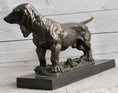 Load image into Gallery viewer, Basset Hound Dog Figure Art Deco Bronze Sculpture on Marble Base Figurine Gift
