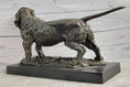 Load image into Gallery viewer, Basset Hound Dog Figure Art Deco Bronze Sculpture on Marble Base Figurine Gift
