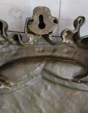 Coat of Arms Family Crest Lions Crown Bronze Wall Mounted Hanging Sculpture 13