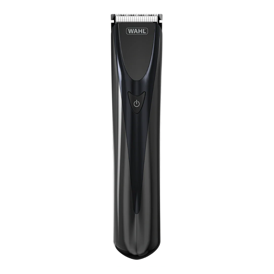 Wahl Fidela Cordless Trimmer in sleek black design with power button, ideal for pet grooming.