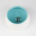 Load image into Gallery viewer, White and blue ceramic dog bowl
