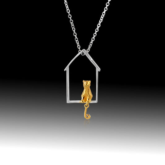 Purring Perch- Sterling Silver Pendant