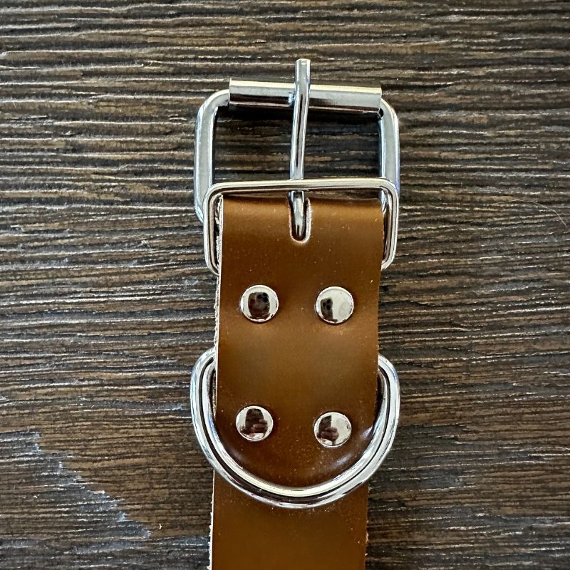 Pink Rose on Tan Leather Large Dog Wedding Collar - Handmade - Southlake Paws