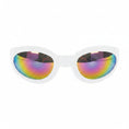 Load image into Gallery viewer, K9 Sport Shades by Southlake Paws, featuring white frames and colorful mirrored lenses for dogs.
