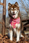 Load image into Gallery viewer, Wine Plaid Dog Bandana - Southlake Paws
