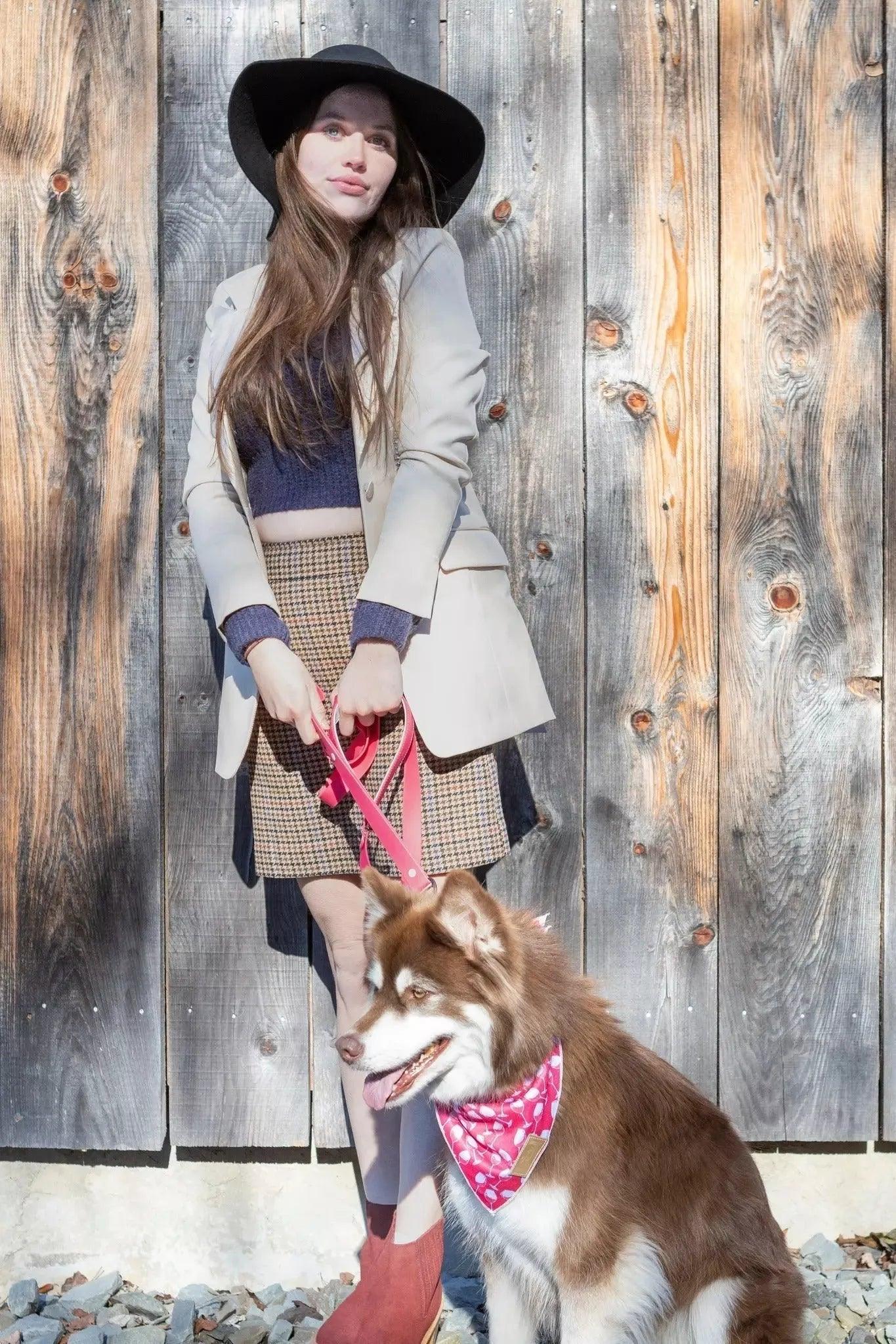 Wine Plaid Dog Bandana - Southlake Paws