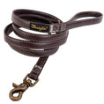 Load image into Gallery viewer, Wrangler® Faux Leather Leash with Gold Buckle Dark Brown

